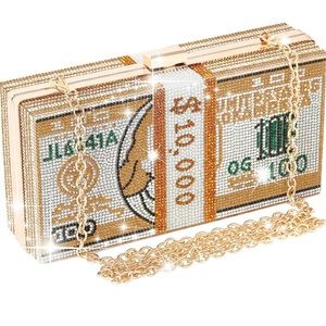 Money Clutch Rhinestone Purse